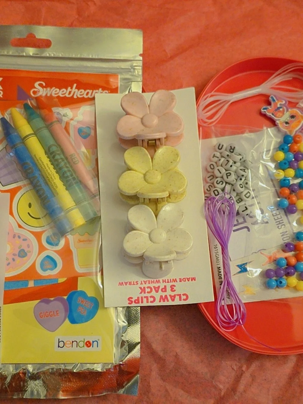 Kids Pink Craft Kit with Beads and Accessories